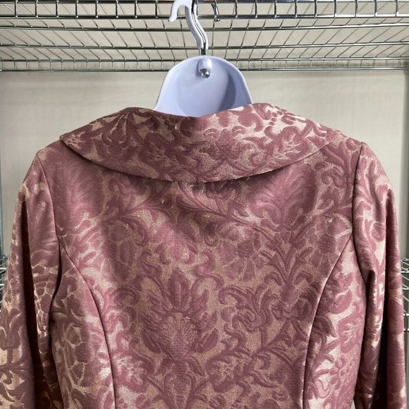Hanky Panky Women's Dusty Rose Stretchy‎ Romantic Floral Brocade Jacket Size M - Picture 12 of 16
